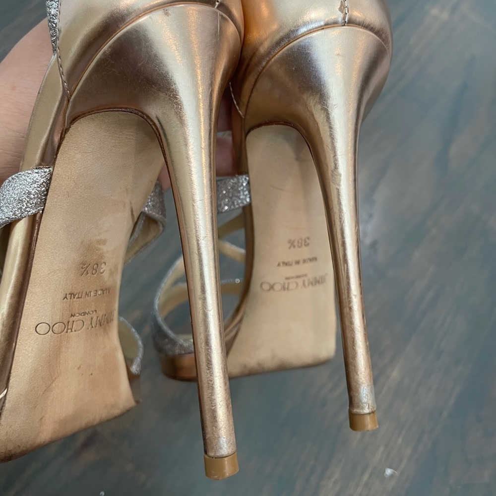 JIMMY CHOO
Marianne Strappy Crisscross Sandal, Gold - Picture 12 of 13